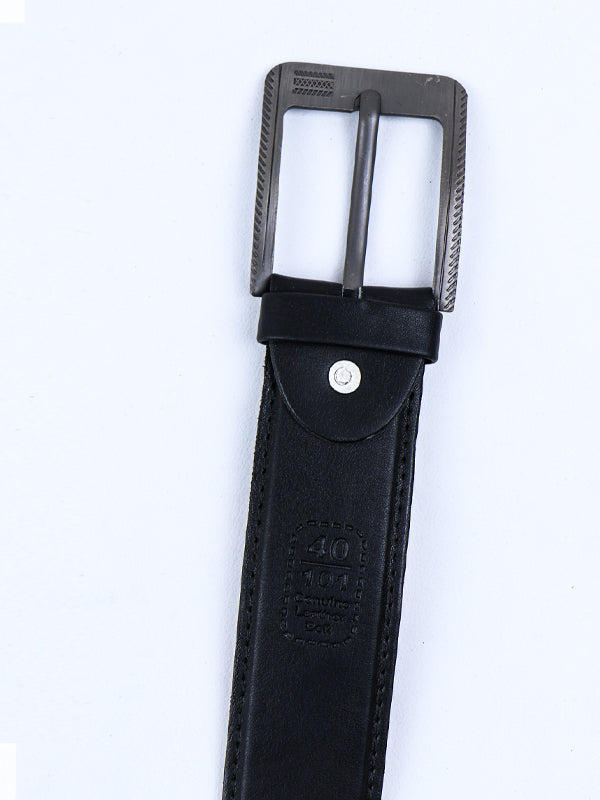 Faux Leather Belt for Men Plain Black