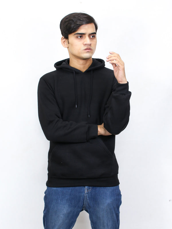 MM Unisex Plain Pullover Hoodie Black