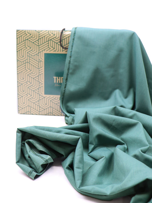 Men's Unstitched Kameez Shalwar Fabric Plain Pine Green MUF57