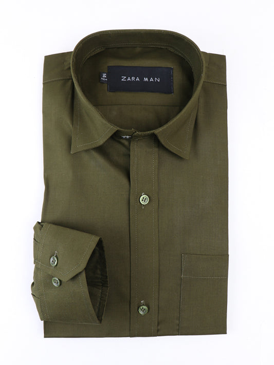 AZ Men's Formal Dress Shirt Plain D Green