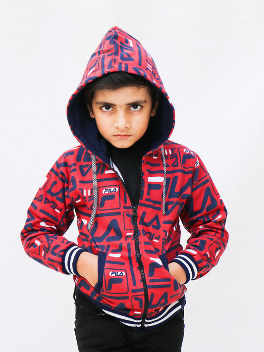 Kids Upper 2 Yrs - 9 Yrs Printed FA Red