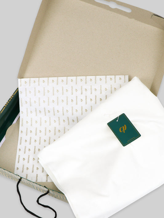 Men's Unstitched Kameez Shalwar Fabric Plain Off White MUF13