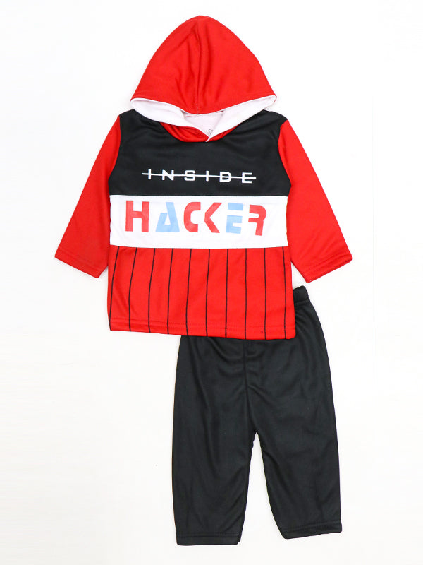 SF Kids Hooded Full Sleeve Suit 1Yr - 4Yrs HKR Red