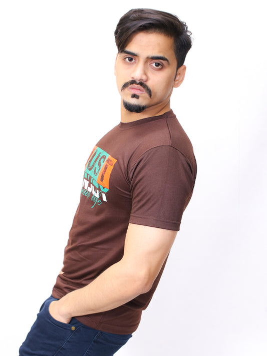 M Men's T-Shirt Enjoy Dark Brown