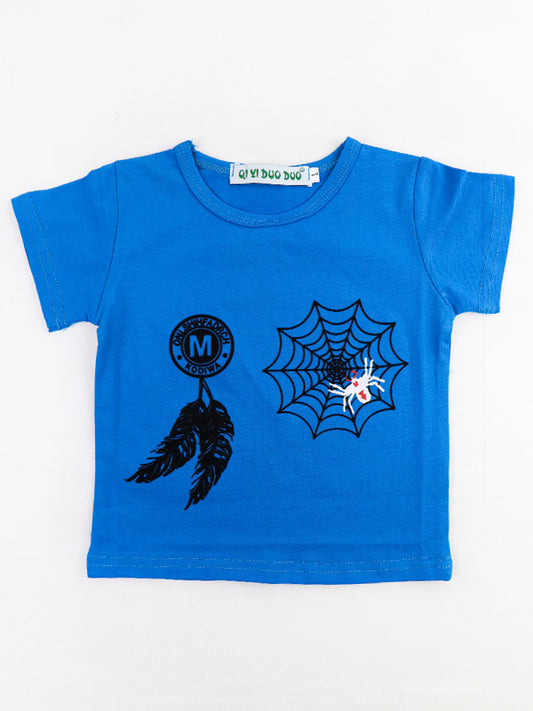 Newborn Printed T-Shirt 2Mth - 7Mth Spider Blue