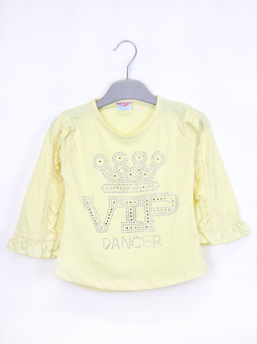 Girls 2.5 Yrs - 7 Yrs Long Sleeve T-Shirt VIP Yellow