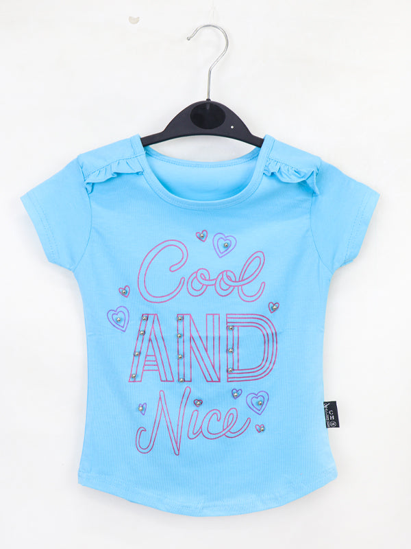 ATT Girls T-Shirt 3.5 Yrs - 9 Yrs Cool n Nice Blue