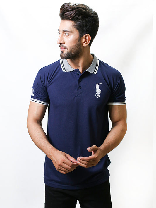 Men's Paddy Curved Polo T-Shirt Dark Blue