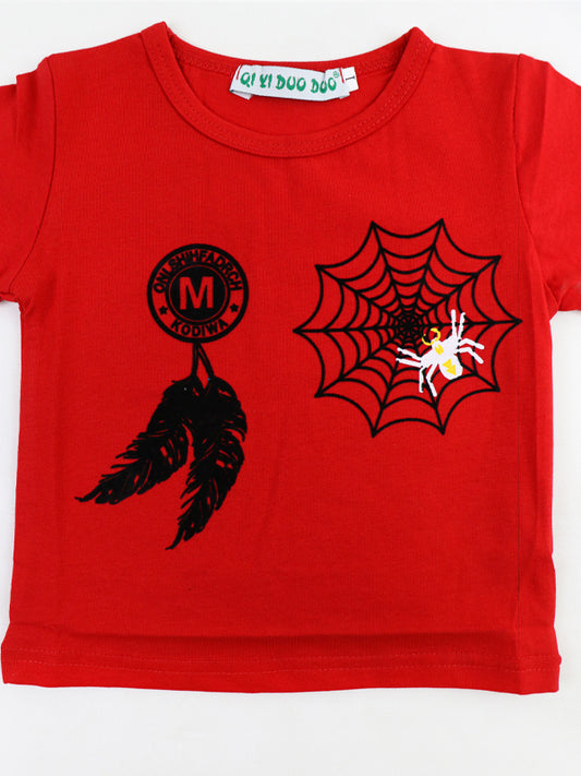 Newborn Printed T-Shirt 2Mth - 7Mth Spider Red