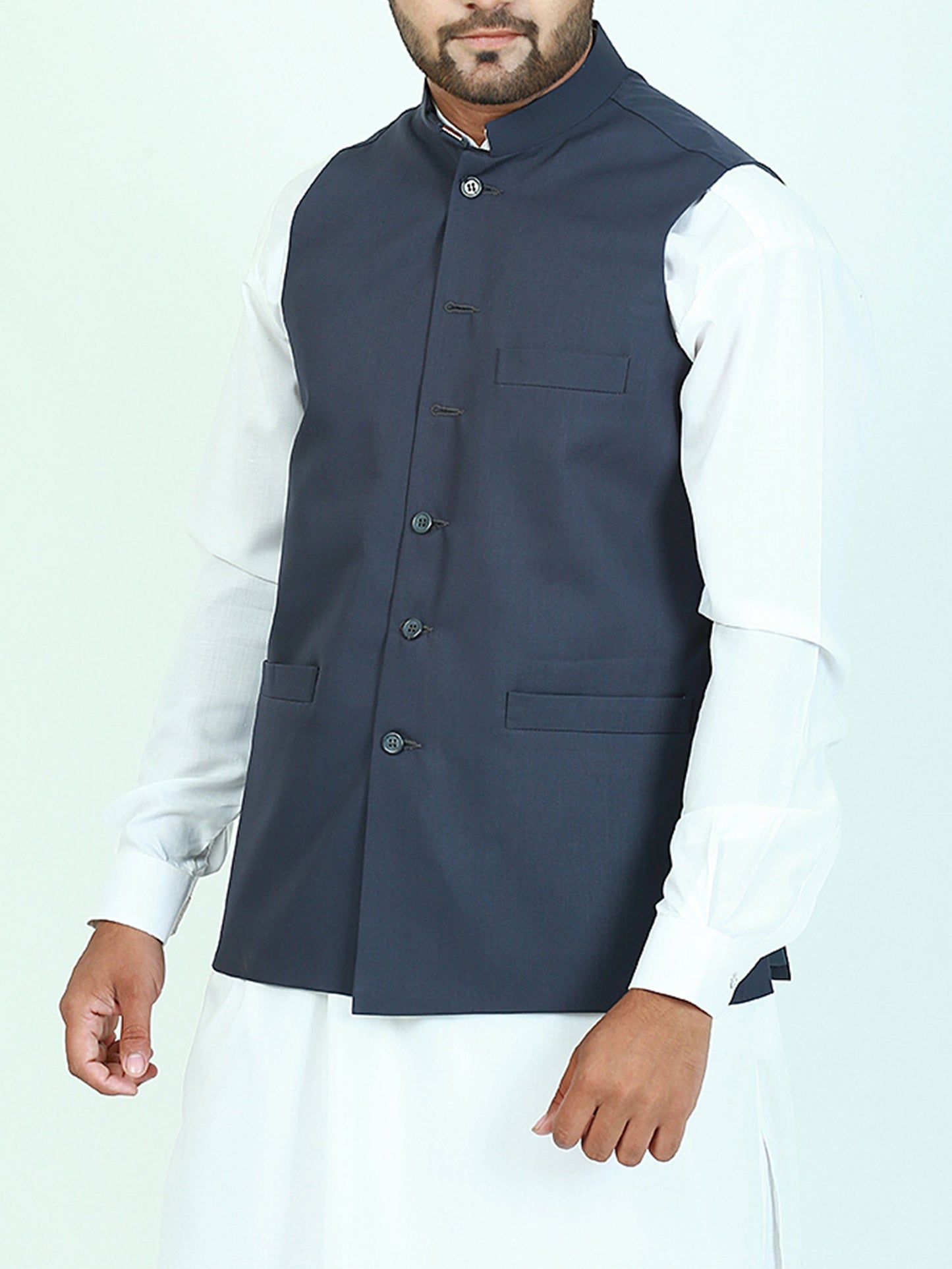 Waistcoat for Men Plain Slate Blue