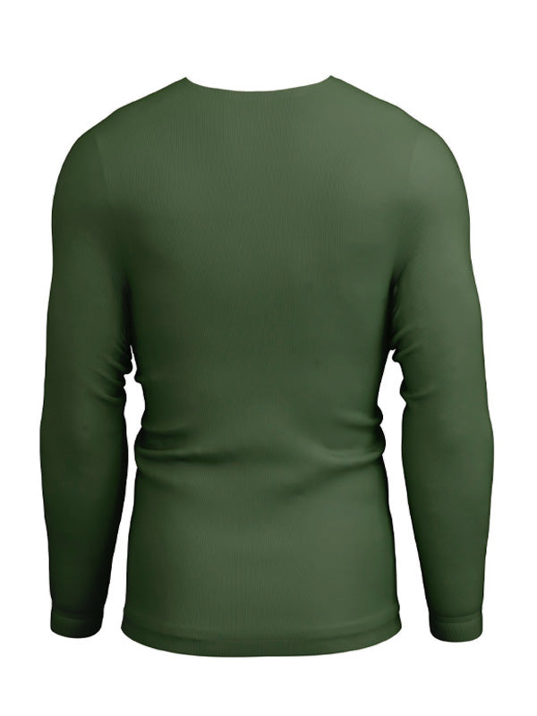 MM Men's Plain Full Sleeve T-Shirt Dark Green
