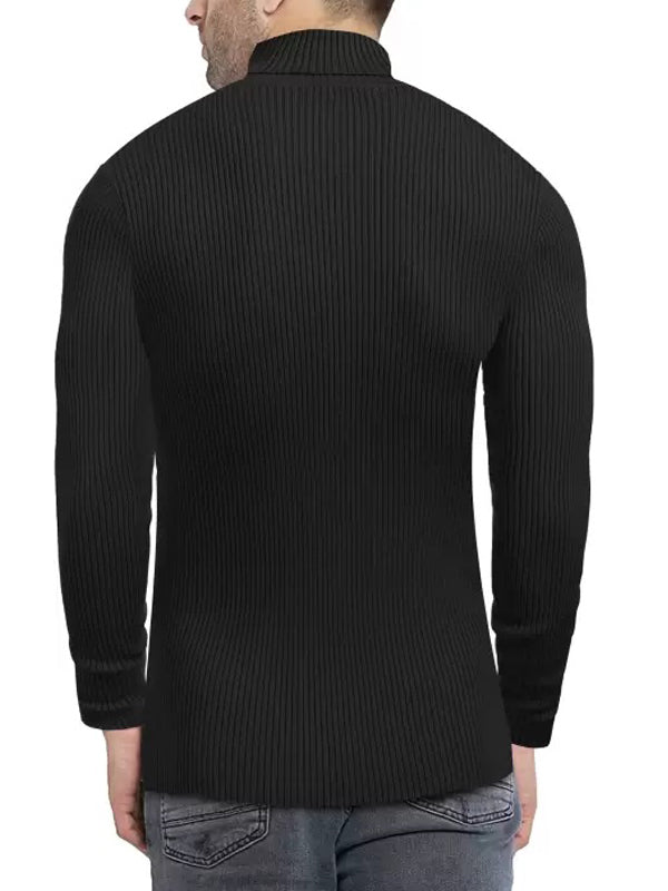 Men's Plain High Neck Black