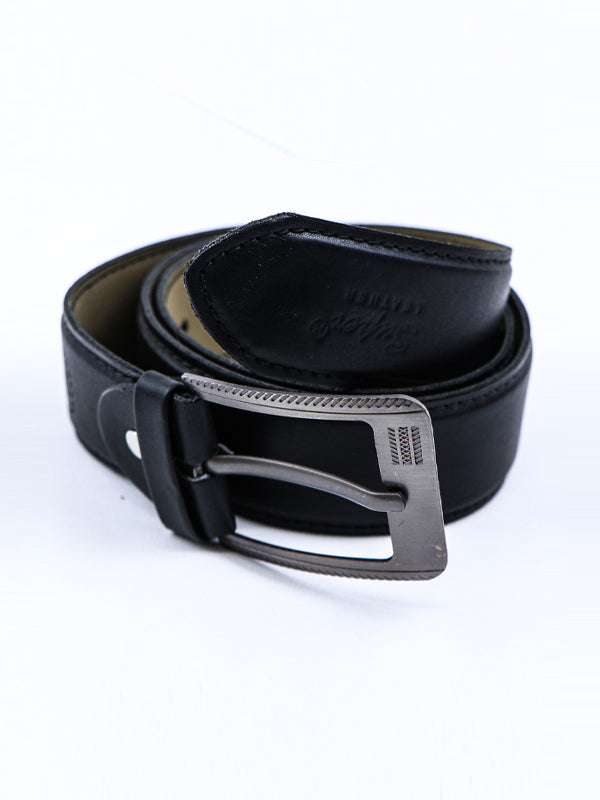 Faux Leather Belt for Men Plain Black