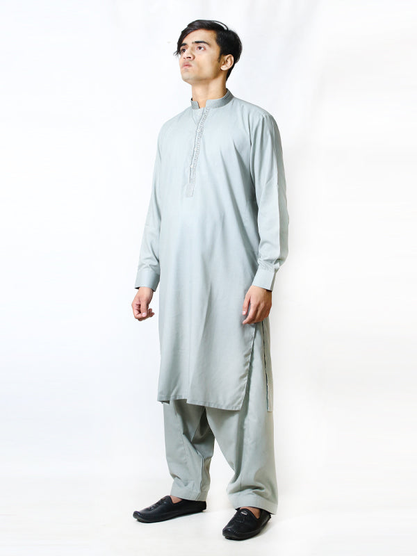 362-C Men's Stitched Kameez Shalwar Green