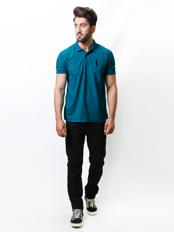 Men's Basic Polo T-Shirt See Blue
