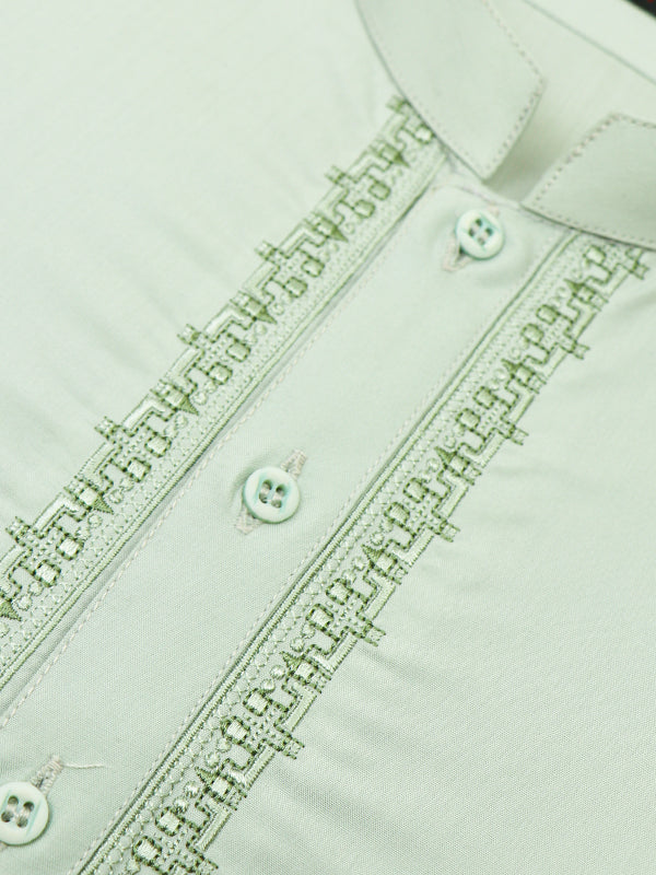 440 Men's Stitched Kameez Shalwar Suit Light Green