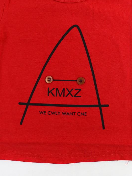 Newborn Printed T-Shirt 2Mth - 7Mth A Red
