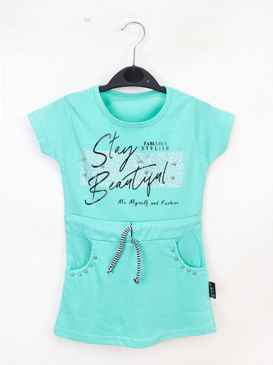 ATT Girls T-Shirt 2.5 Yrs - 7 Yrs Stay Beautiful Green