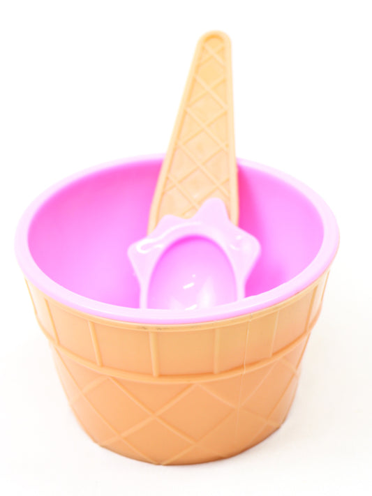 Children Ice Cream Bowl Ice Plastic Single Layer Solid Color Cream Cup