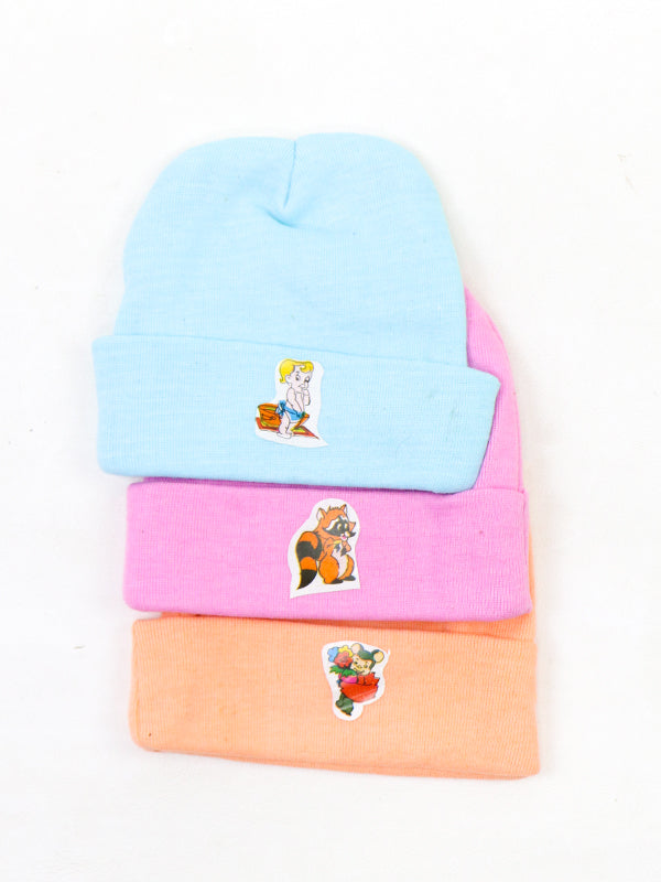 Newborn Pack of 3 Winter Cap - Multicolor