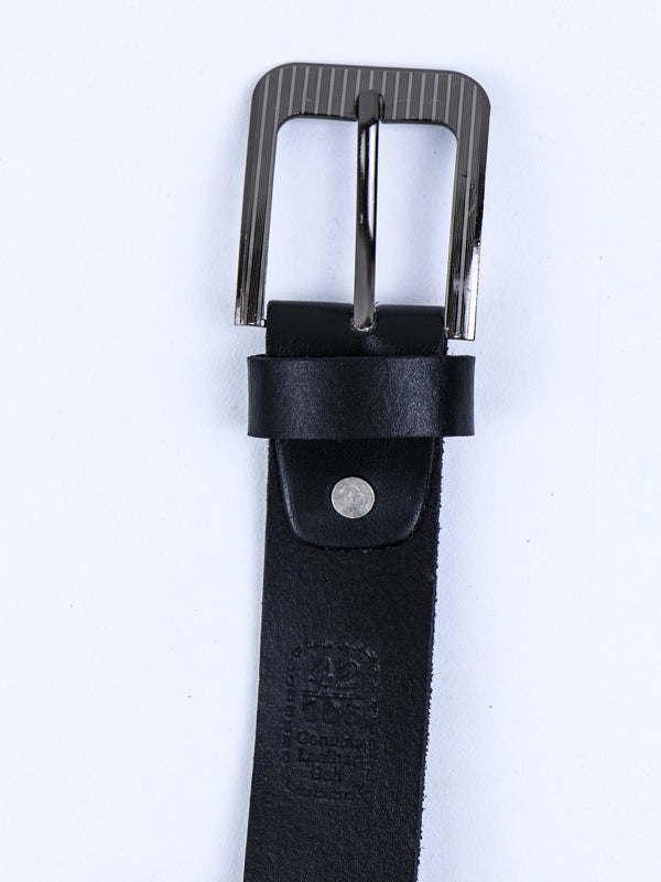 Faux Leather Belt for Men Shine Black