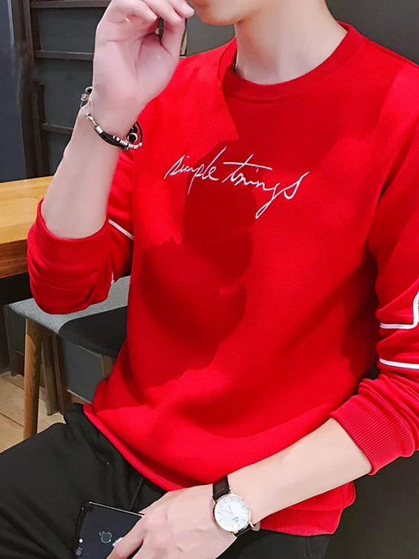 SN Men's Full Sleeve T-Shirt Simple Things Red