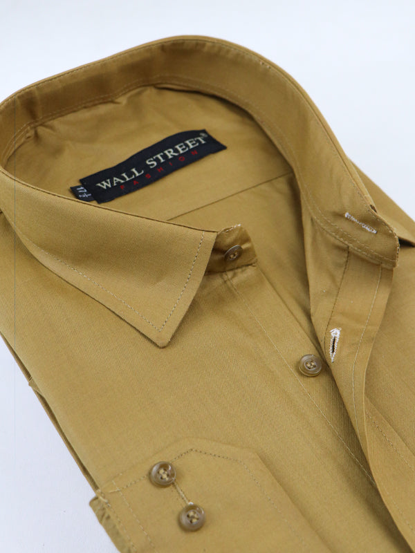 AZ Men's Formal Dress Shirt Plain Dijon