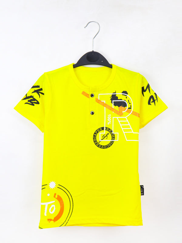 ATT Boys T-Shirt 5 Yrs - 10 Yrs R Yellow