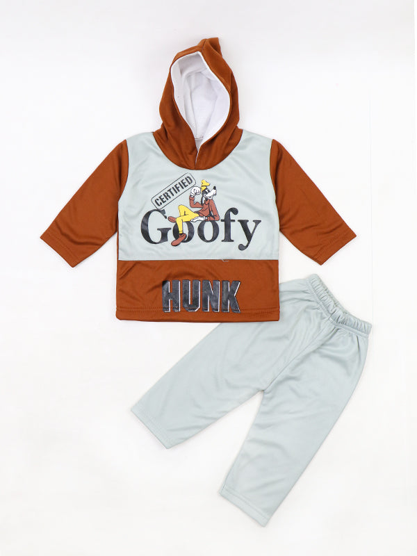 SF Kids Hooded Full Sleeve Suit 1Yr - 4Yrs Goofy Brown