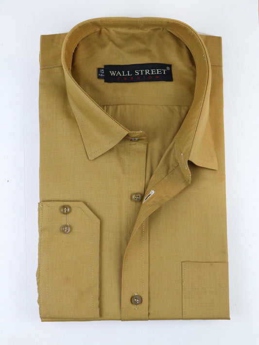AZ Men's Formal Dress Shirt Plain Dijon