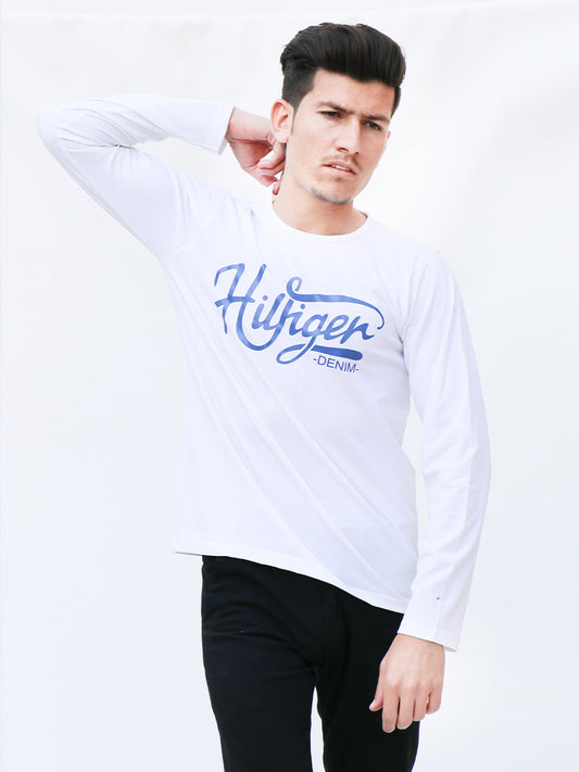 Men's Long Sleeve T-Shirt HFGR White