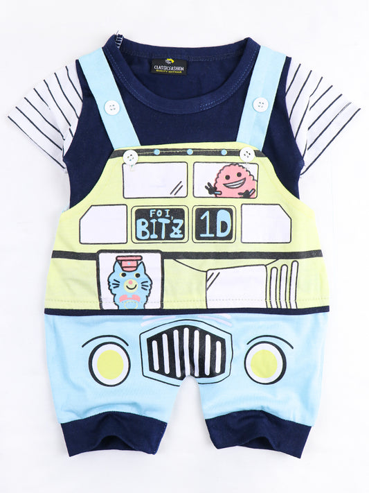 CF Romper For Newborn 1 Mth - 8 Mth Bitz Car Light Blue