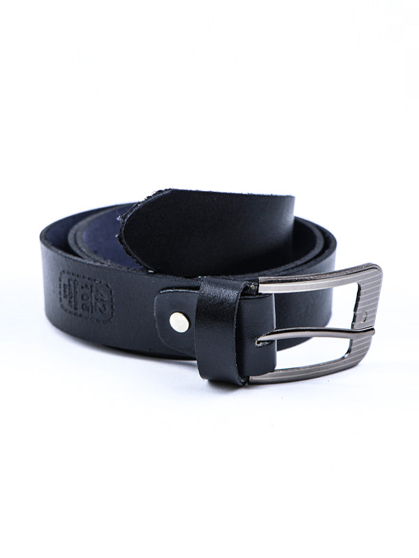 Faux Leather Belt for Men Shine Black