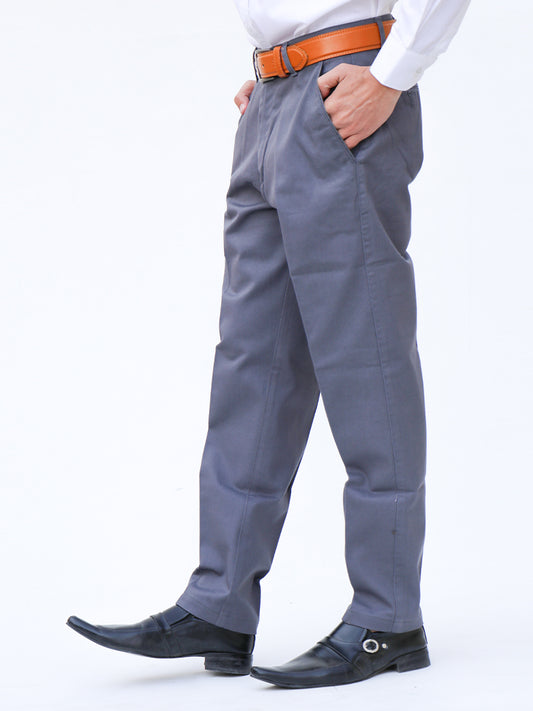 Men's Wrinkle-Free 100% Cotton Trouser Grey