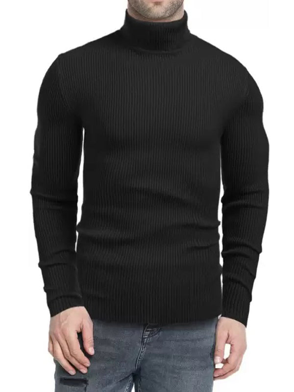 Men's Plain High Neck Black