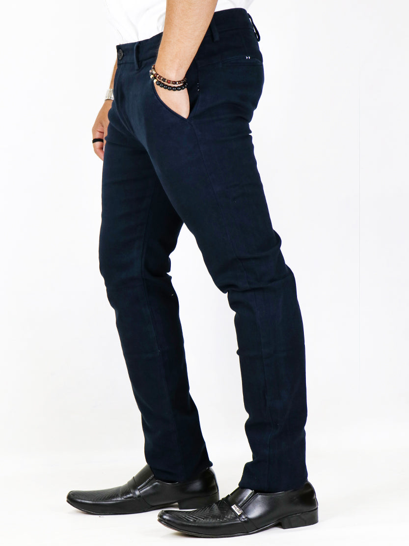 Cotton Chino Pant For Men Dark Blue