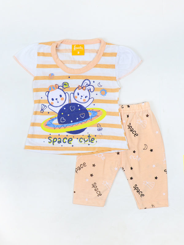 RG Newborn Baby Suit 3Mth - 9Mth Space Cute Light Peach