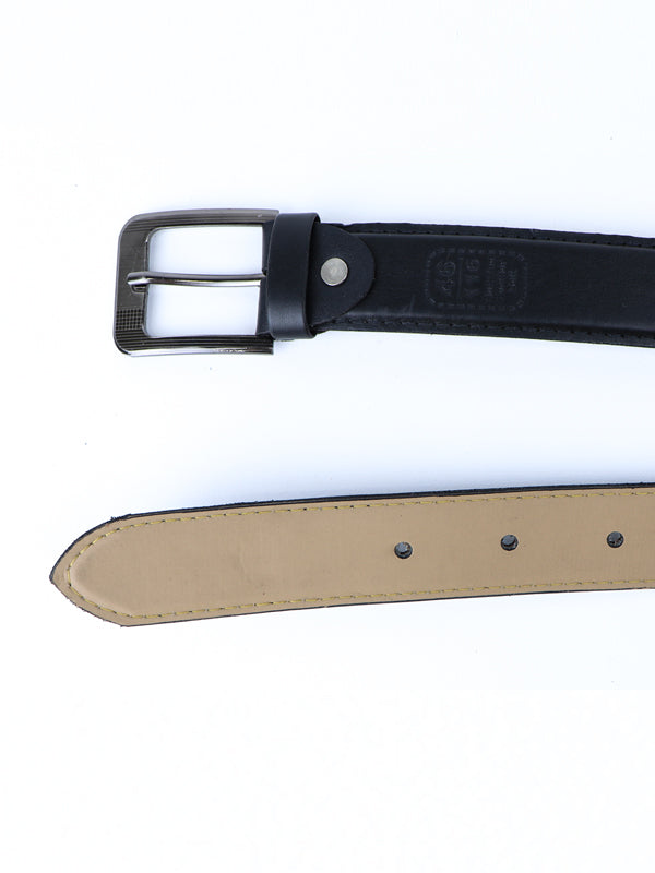 Flex Faux Leather Belt for Men Plain Black