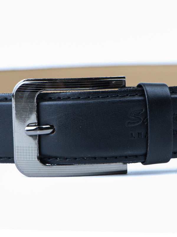 Flex Faux Leather Belt for Men Plain Black