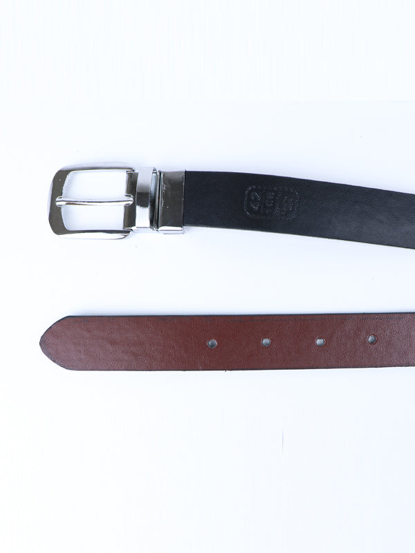 Two In One Faux Leather Belt for Men Black & Brown MB57