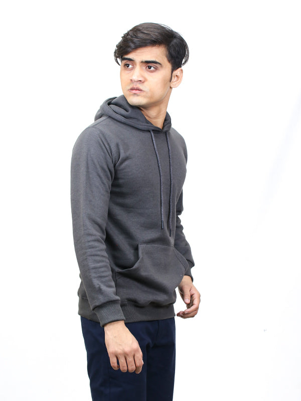 MM Unisex Plain Pullover Hoodie Charcoal
