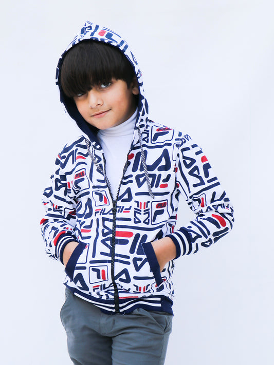 Kids Upper 2 Yrs - 9 Yrs Printed FA White