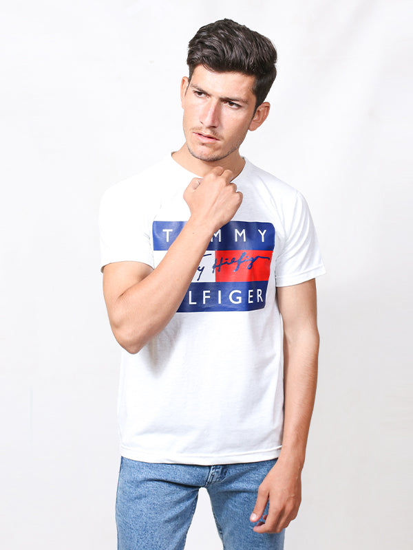 MM Men's Printed T-Shirt TOM White