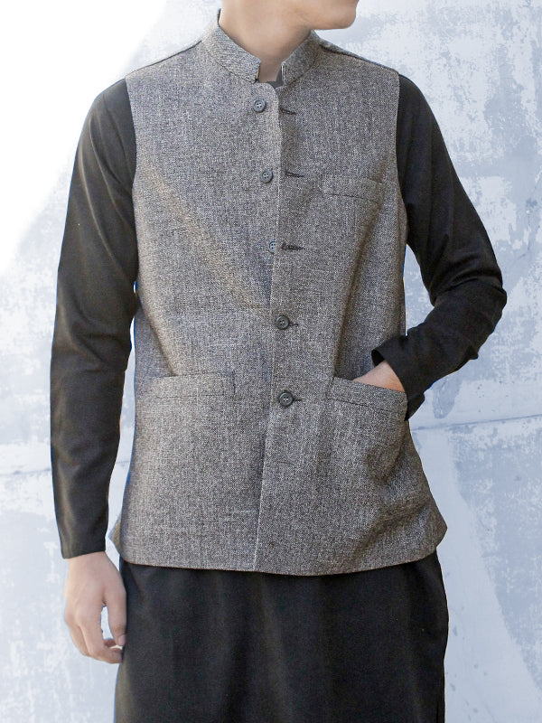 Tweed Waistcoat for Men Lava Grey