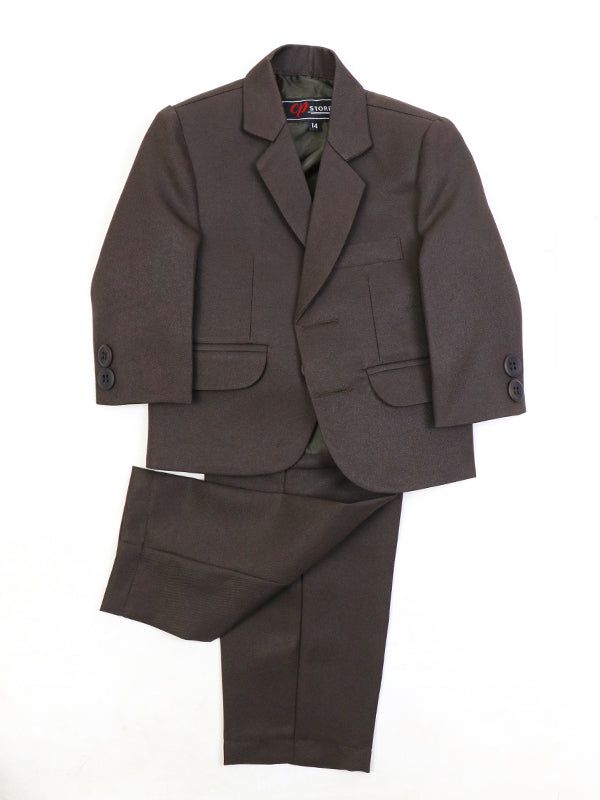 1 Yrs - 15 Yrs 2 PCS Coat Pant Suit for Boys Dark Brown