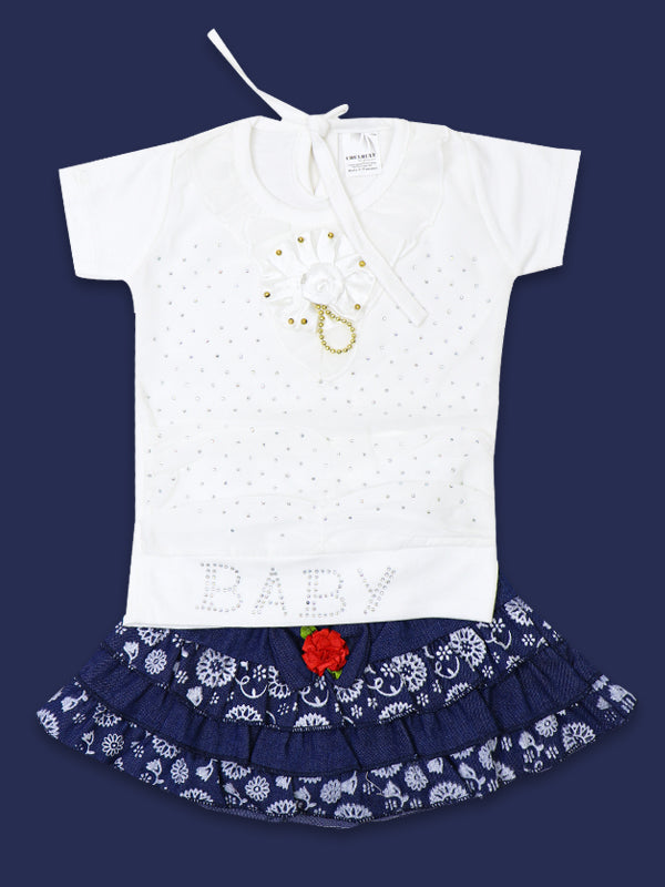 HG Newborn Baby 3Pc Suit 3Mth - 9Mth Gift Set White Designed Flower