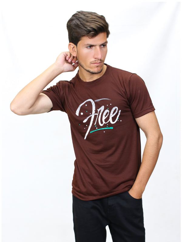 M Men's T-Shirt Free Brown