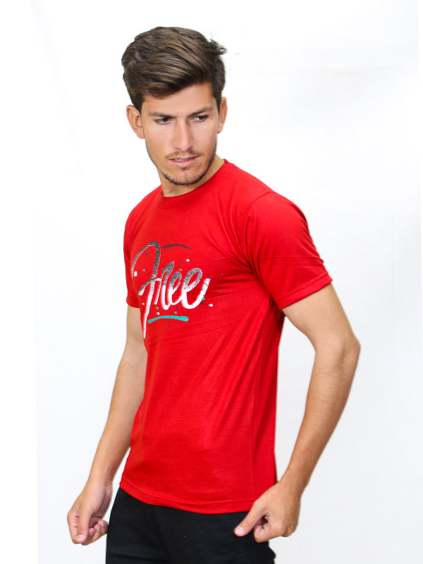 M Men's T-Shirt Free Red