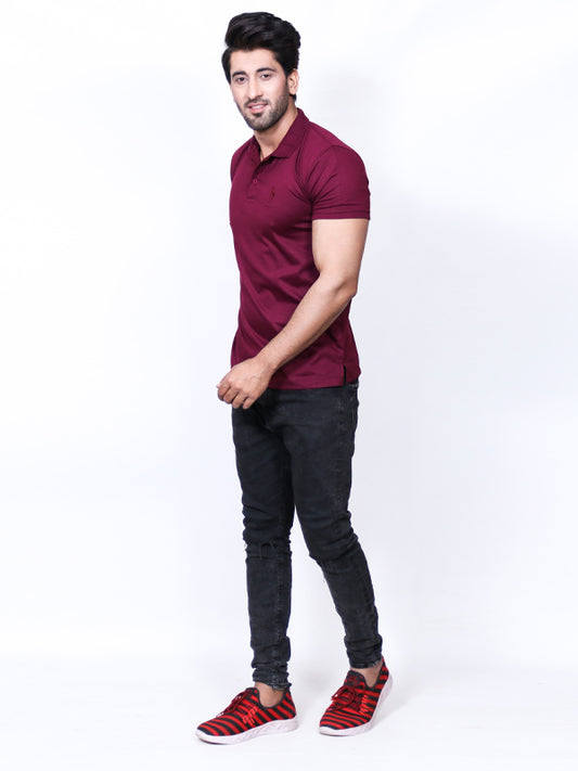 MG Men's Polo T-Shirt Maroon