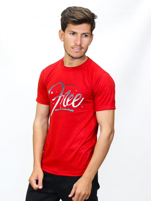 M Men's T-Shirt Free Red